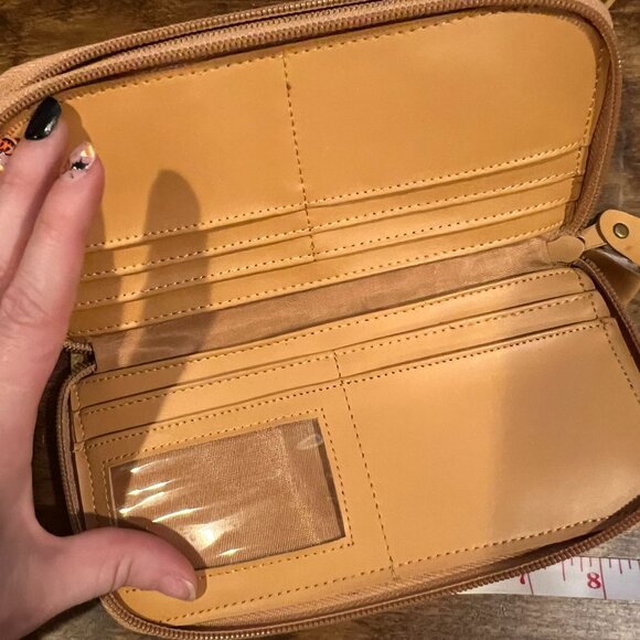 Vintage Leather World Map Crossbody Bag and wallet  CA - Picture 6 of 14